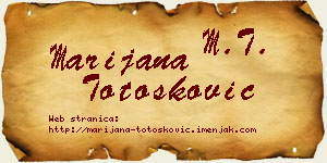 Marijana Totošković vizit kartica